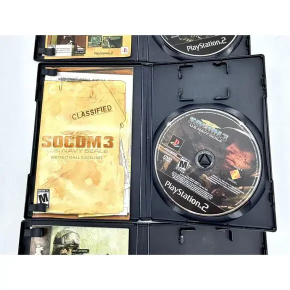 3 PS2 Playstation 2 Games First Person Shooter Splinter Cell Socom 3 Ghost Recon - Picture 7 of 8